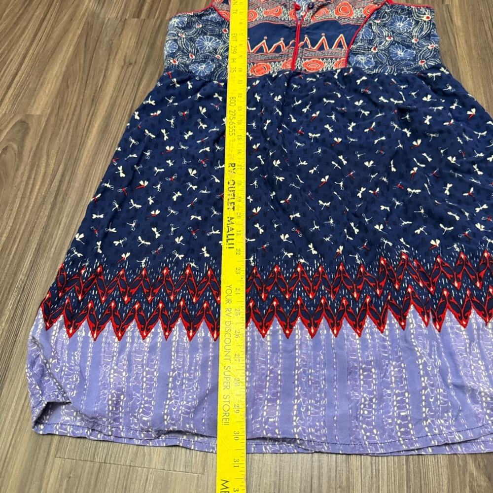 Akkriti women sz M Vibrant Navy and Red Patterned Dress - Picture 4 of 13